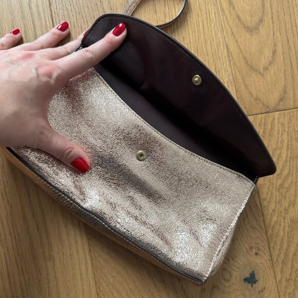 Coach Rose Gold Glitter Metallic Clutch F37563 - EUC - Picture 4 of 8